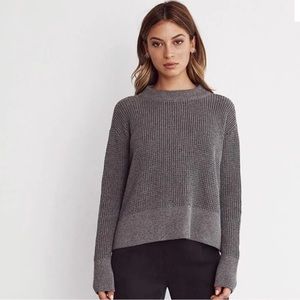 VETTA - The Cropped Mock Sweater - Grey - SMALL